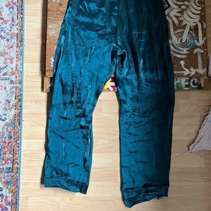 mettallic teal joggers
